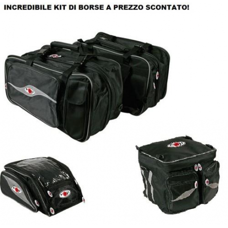 Aprilia Pegaso Strada 650 Borse Laterali + Borsa Serbatoio + Borsa Baule Side Tour Mcp - Universali Con Attacco Cinghia E Magne