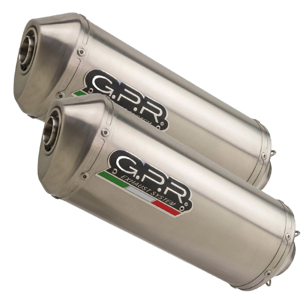 GPR Scarichi Omologati Satinox Per Honda Varadero 1000 (1999-2011) - Coppia Con Raccordo, Acciaio Inox